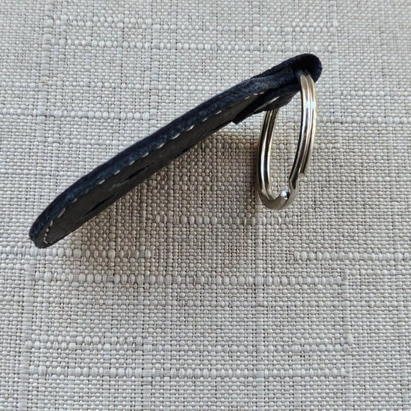 Handmade Keychain Black Genuine Leather Keys Holder Black key Chain - Picture 3 of 7